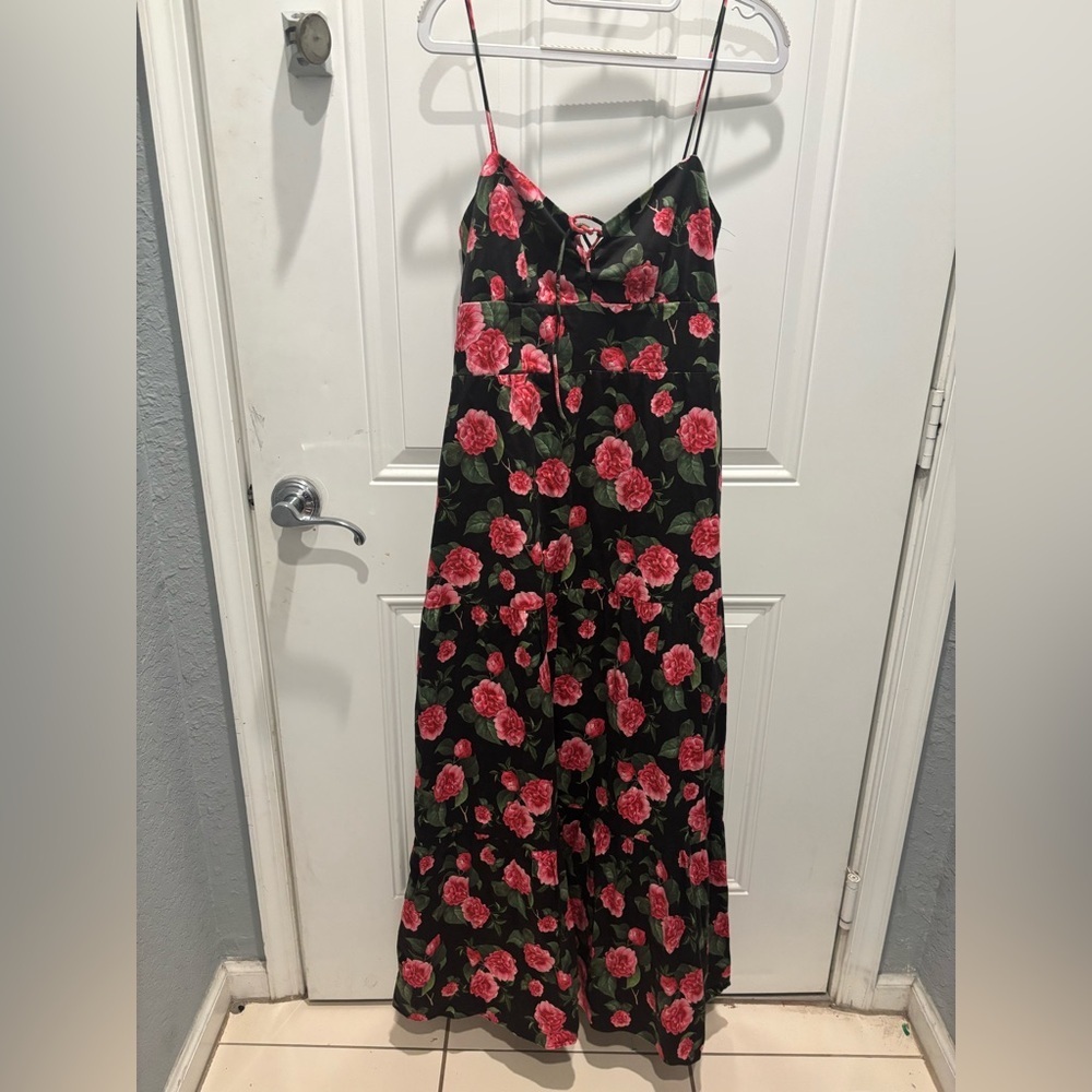 ALICE + OLIVIA CHANTAY FLORAL COTTON MAXI DRESS - Picture 2 of 4
